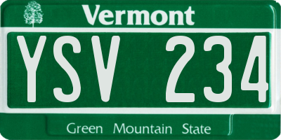 VT license plate YSV234
