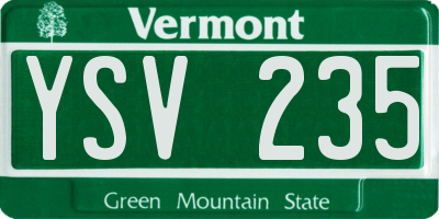 VT license plate YSV235