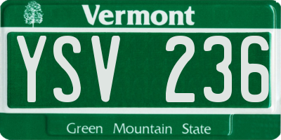 VT license plate YSV236