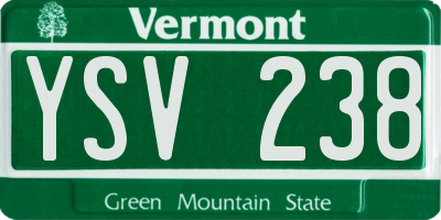 VT license plate YSV238