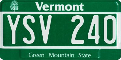 VT license plate YSV240