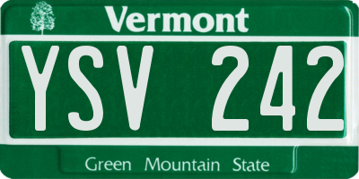 VT license plate YSV242