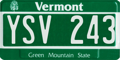 VT license plate YSV243