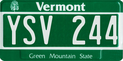 VT license plate YSV244