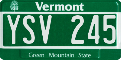 VT license plate YSV245