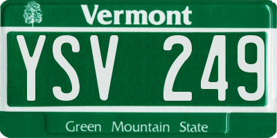 VT license plate YSV249