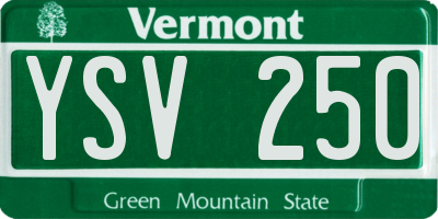 VT license plate YSV250