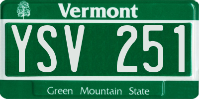 VT license plate YSV251