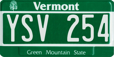 VT license plate YSV254