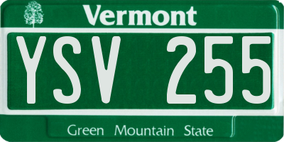 VT license plate YSV255