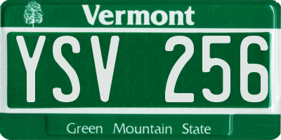 VT license plate YSV256