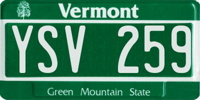 VT license plate YSV259