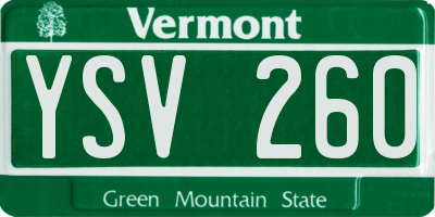 VT license plate YSV260