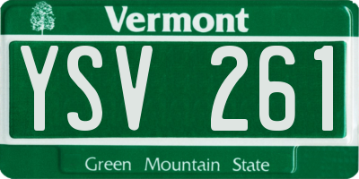 VT license plate YSV261