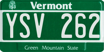VT license plate YSV262
