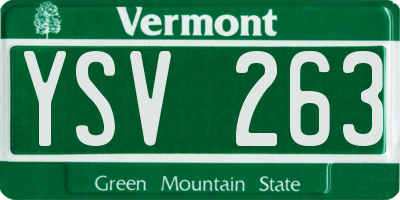 VT license plate YSV263