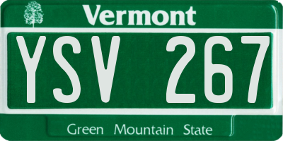 VT license plate YSV267