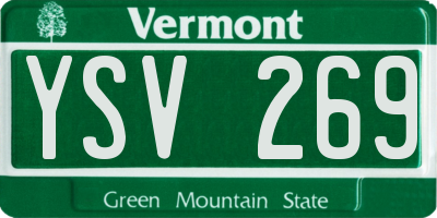 VT license plate YSV269