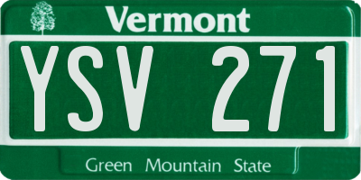 VT license plate YSV271