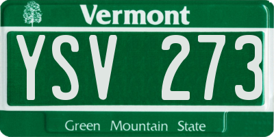 VT license plate YSV273