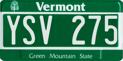 VT license plate YSV275