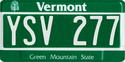 VT license plate YSV277