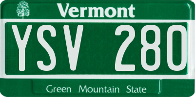 VT license plate YSV280
