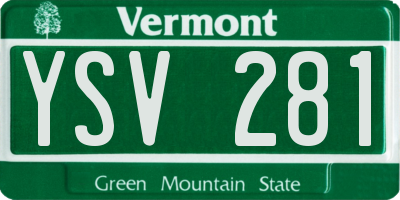 VT license plate YSV281