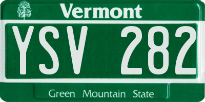 VT license plate YSV282