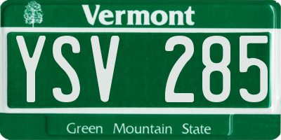VT license plate YSV285