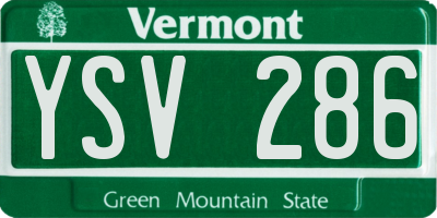 VT license plate YSV286