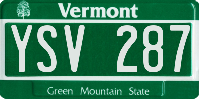 VT license plate YSV287