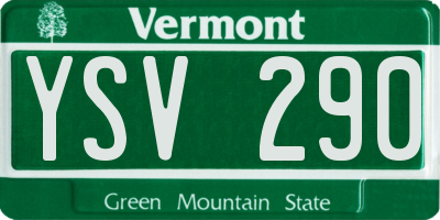 VT license plate YSV290