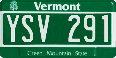 VT license plate YSV291
