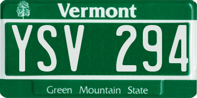 VT license plate YSV294