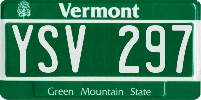 VT license plate YSV297