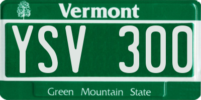 VT license plate YSV300
