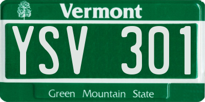 VT license plate YSV301