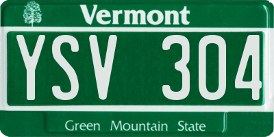 VT license plate YSV304