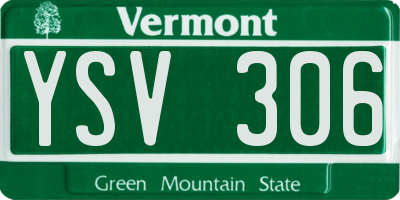 VT license plate YSV306