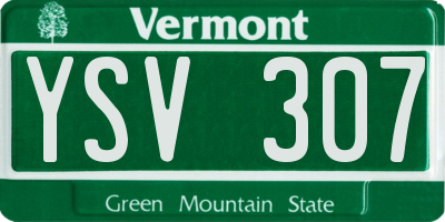 VT license plate YSV307