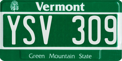 VT license plate YSV309