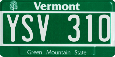 VT license plate YSV310