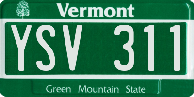 VT license plate YSV311