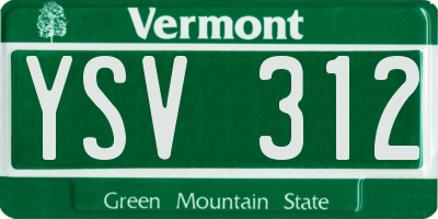 VT license plate YSV312