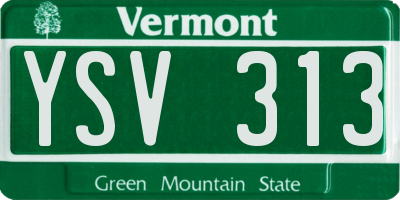VT license plate YSV313
