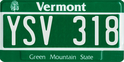 VT license plate YSV318