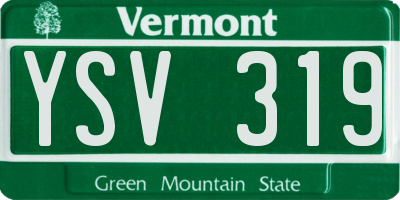 VT license plate YSV319