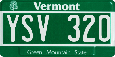VT license plate YSV320