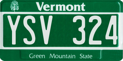 VT license plate YSV324